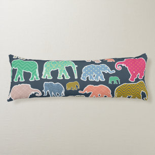 Colorful Elephants, Pattern Of Elephants, Zigzag Seitenschläferkissen