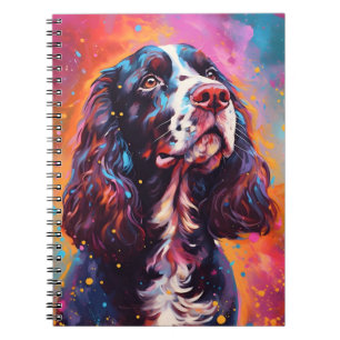 Colorful English Springer Spaniel Notizblock