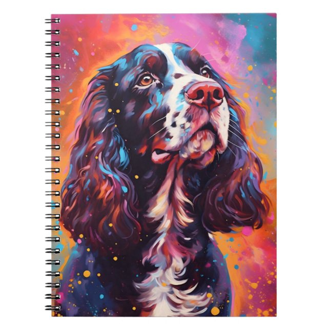 Colorful English Springer Spaniel Notizblock (Vorderseite)
