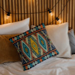 Colorful ethnic geometric pattern design kissen<br><div class="desc">Aesthetic Colorful Native American ethnic geometric shapes pattern design.</div>