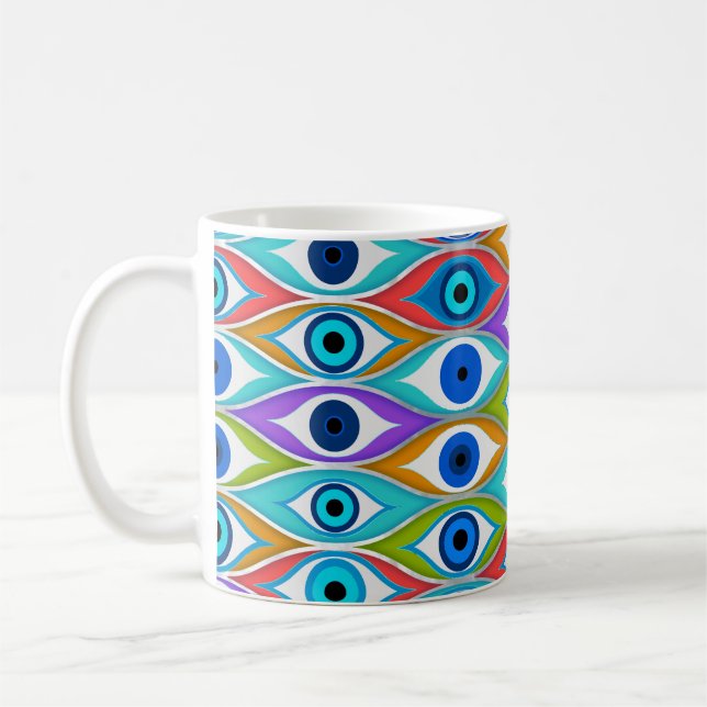 Colorful Evil Eye protection pattern Kaffeetasse (Links)