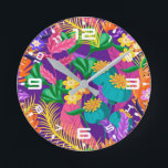 Colorful Exotic Floral Pattern-23148 Runde Wanduhr<br><div class="desc">Colorful Exotic Floral Pattern-23148</div>