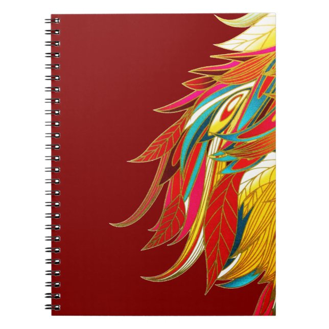 Colorful Exotic Tribal Feathers Red Notizblock (Vorderseite)