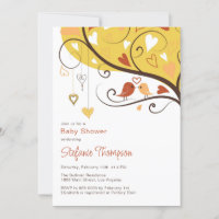 Colorful Fall Lovebirds Kinderdusche Einladung