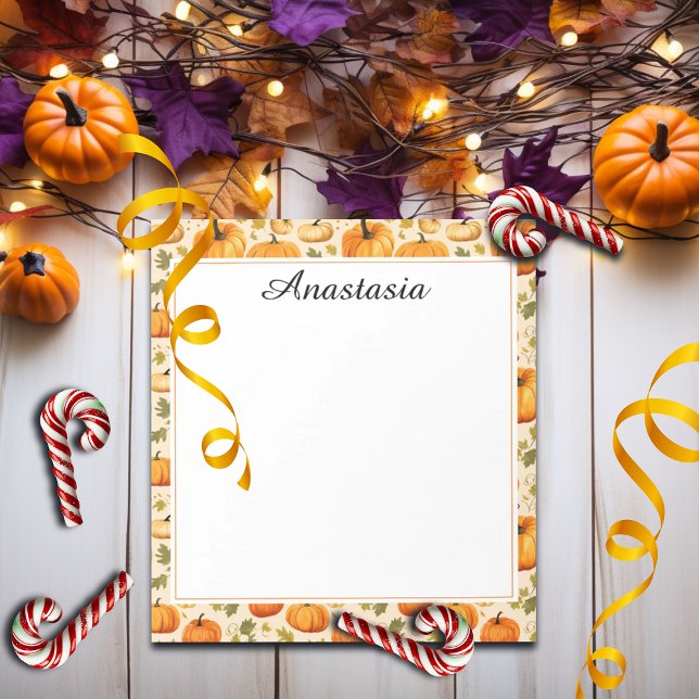 Colorful Fall Pumpkins Elegant Notizblock (Von Creator hochgeladen)