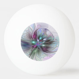Colorful Fantasy Abstract Modern Fractal Flower Tischtennisball