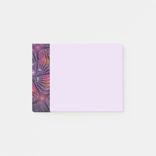 Colorful Fantasy Abstract Trippy Purple Fractal Post-it Klebezettel (Vorderseite)