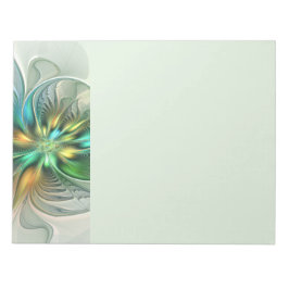 Colorful Fantasy Modern Abstract Flower Fractal Notizblock