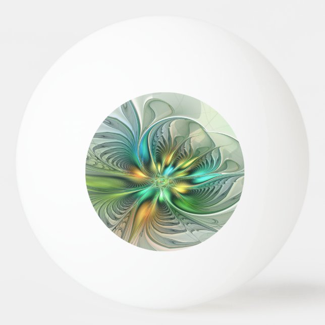 Colorful Fantasy Modern Abstract Flower Fractal Tischtennisball (Vorderseite)