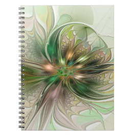 Colorful Fantasy Modern Abstract Fractal Flower Notizblock