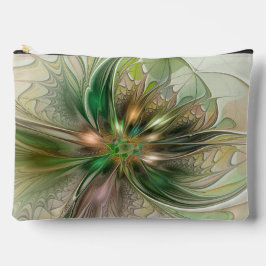 Colorful Fantasy Modern Abstract Fractal Flower Zubehörtasche
