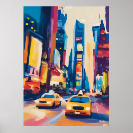 Colorful Fauvist New York Skyline Wall Art Poster