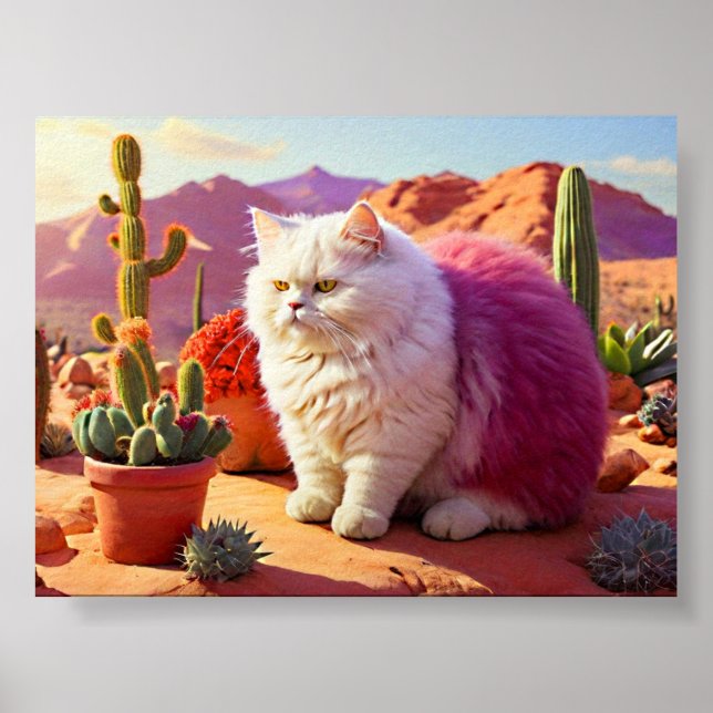 Colorful Feline Wall Art for Cat Lovers Poster (Vorne)