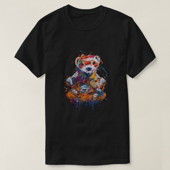 Colorful Ferret - Zoologischer Garten T-Shirt (Design vorne)