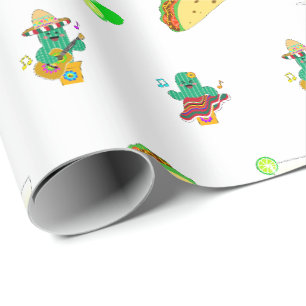 Colorful Festival Cinco de Mayo 2025 Tanzkaktus Geschenkpapier