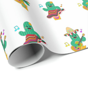 Colorful Festival Cinco de Mayo 2025 Tanzkaktus Geschenkpapier
