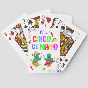 Colorful Festival Cinco de Mayo 2025 Tanzkaktus Spielkarten