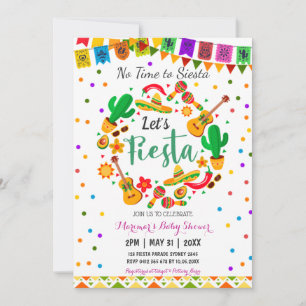 Colorful Fiesta Mexican Culture Cactus Baby Shower Einladung