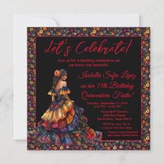 Colorful Fiesta Quinceañera Einladung