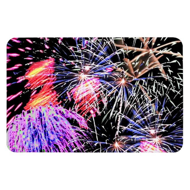 Colorful Fireworks Display Fourth of July Schlauch Magnet (Horizontal)
