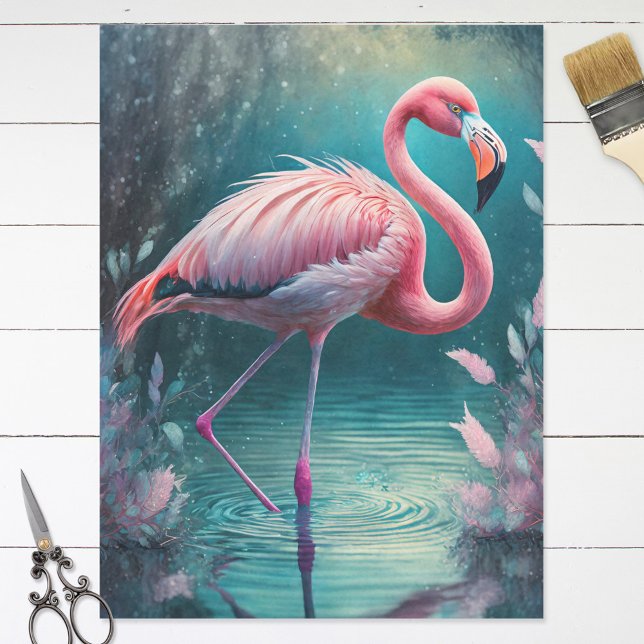 Colorful Flamingo Ephemera Decoupage Seidenpapier (Von Creator hochgeladen)