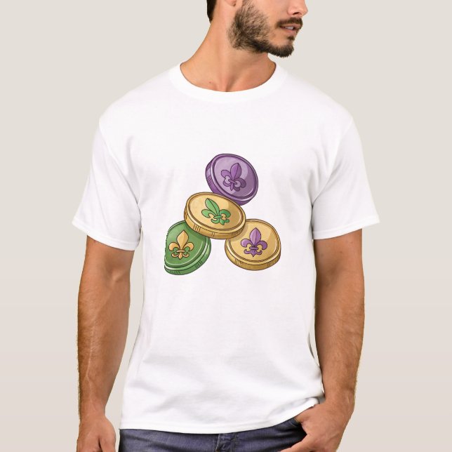 Colorful Fleur-de-Lis Coins T-Shirt (Vorderseite)