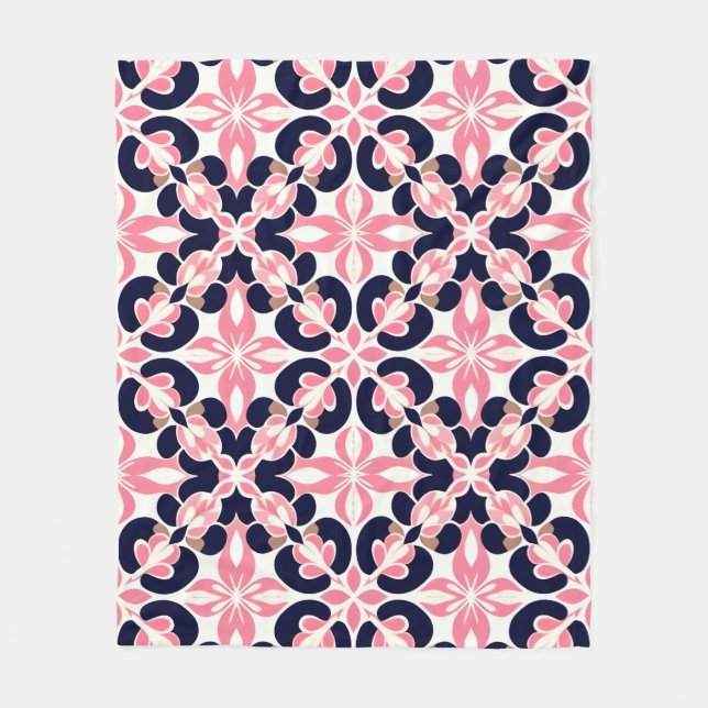 Colorful Floral Abstract Fleecedecke (Vorderseite)