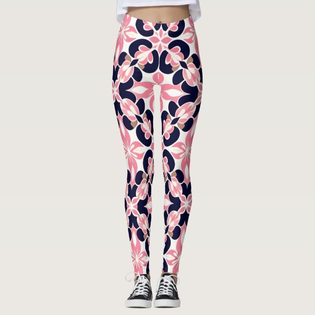 Colorful Floral Abstract Leggings (Vorderseite)
