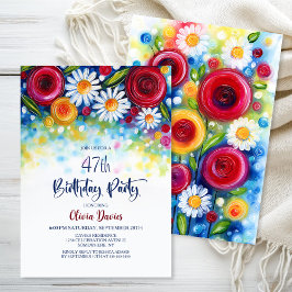 Colorful Floral Any Age Birthday Party Einladung