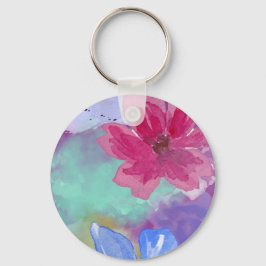Colorful Floral Art Keychain Schlüsselanhänger