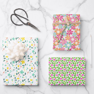 Colorful Floral Baby Shower Gender Neutral Geschenkpapier Set