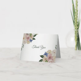 Colorful Floral Blue Butterfly Green Wedding Party Dankeskarte