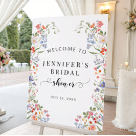 Colorful Floral Boho Bridal Shower Welcome Sign Poster