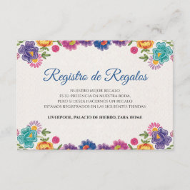Colorful Floral Botanical Fiesta Spanish Wedding Begleitkarte