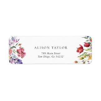 Colorful Floral Bridal Shower Return Address