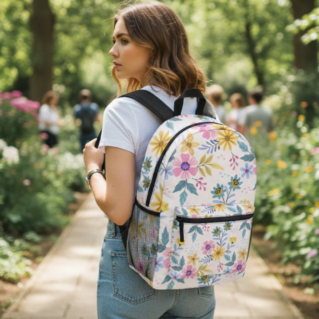 Colorful floral design backpack bedruckter rucksack (Von Creator hochgeladen)