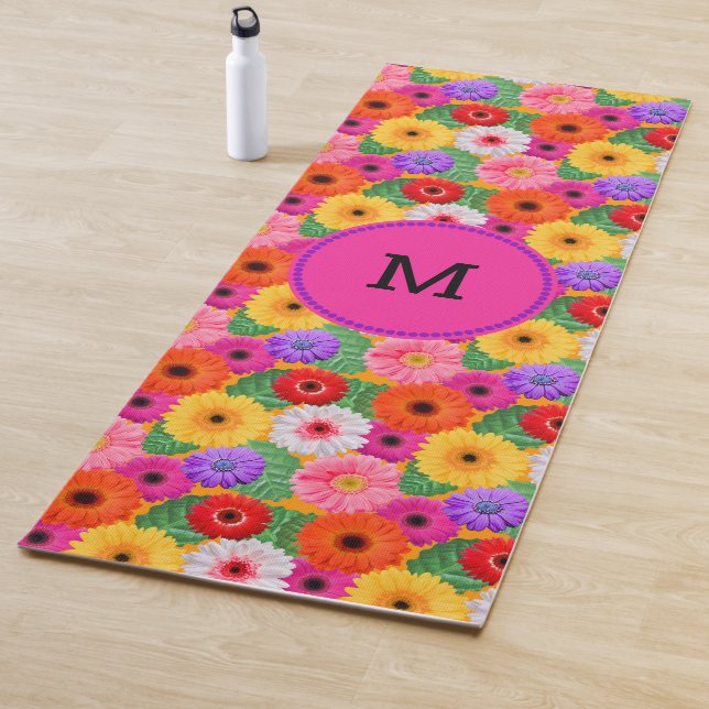 Colorful Floral Gerbera Daisies Boho Botanical  Yogamatte (Beispiel)