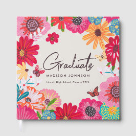 Colorful Floral Graduation Party Gästebuch