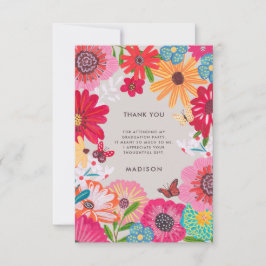 Colorful Floral Graduation Thank You Card Einladung