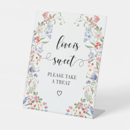 Colorful Floral Love is Sweet Wedding Treat Sign Sockelschild