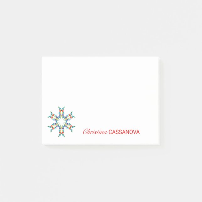 Colorful Floral Mandala  Post-it Klebezettel (Vorderseite)