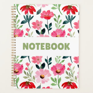 Colorful Floral Notebook – Minimalist Flower Patte Planer