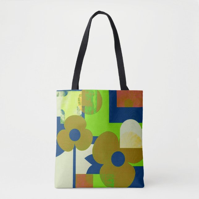 Colorful Floral Pattern Tote Bag – Cute Vibrant Fl (Vorderseite)