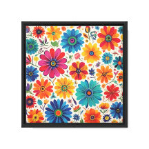 Colorful Floral Pattern Wall Art