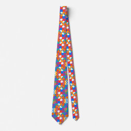 Colorful floral-patterned tie on a white backgroun krawatte