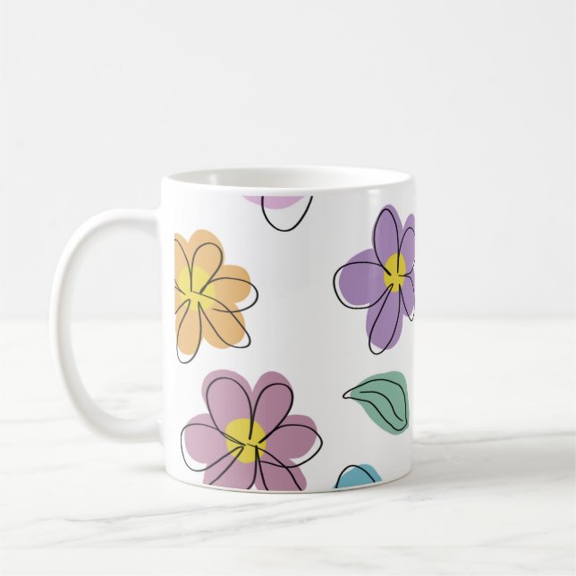 Colorful floral print kaffeetasse (Links)