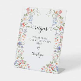 Colorful Floral Share a Recipe Bridal Shower Sign Sockelschild
