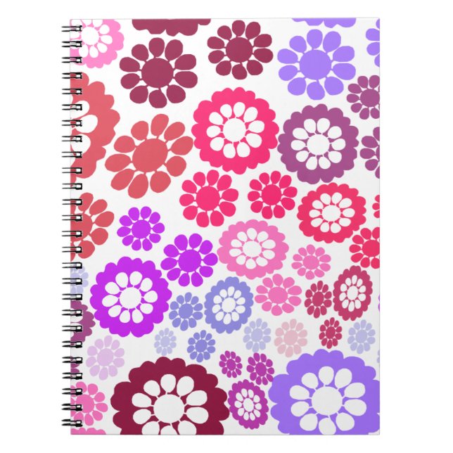 Colorful Floral Spiral Photo Notebook Notizblock (Vorderseite)