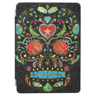 Colorful Floral Sugar Skull Glitter And Gold 2 iPad Air Hülle