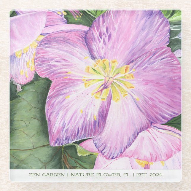 Colorful Floral Vacation Home Glasuntersetzer (Vorderseite)